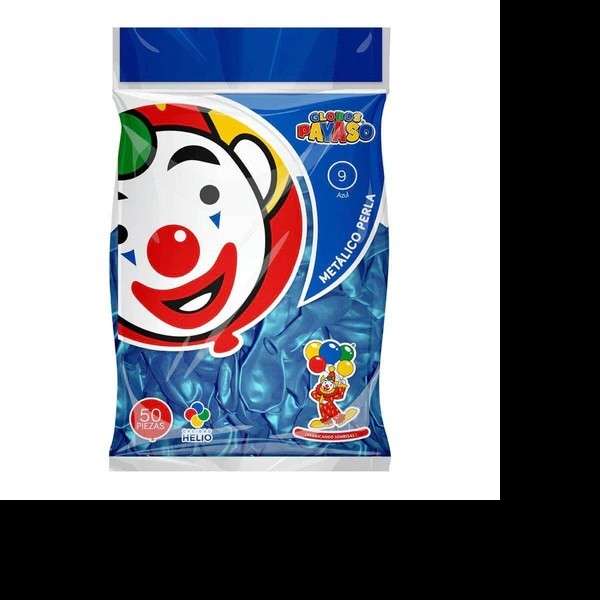 GLOBOS METALLIC PERLA 9 BOL.C50 AZUL C.100